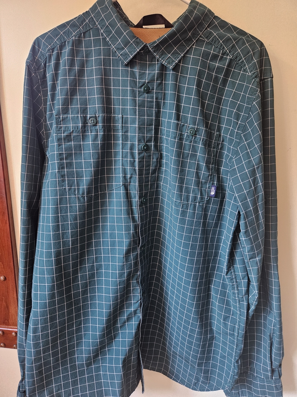 The North Face Men's Hunter Green Windowpane Button-Down Shirt